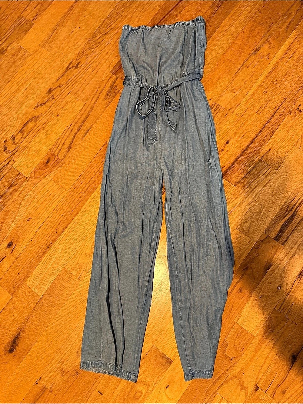Denim Strapless Jumpsuit